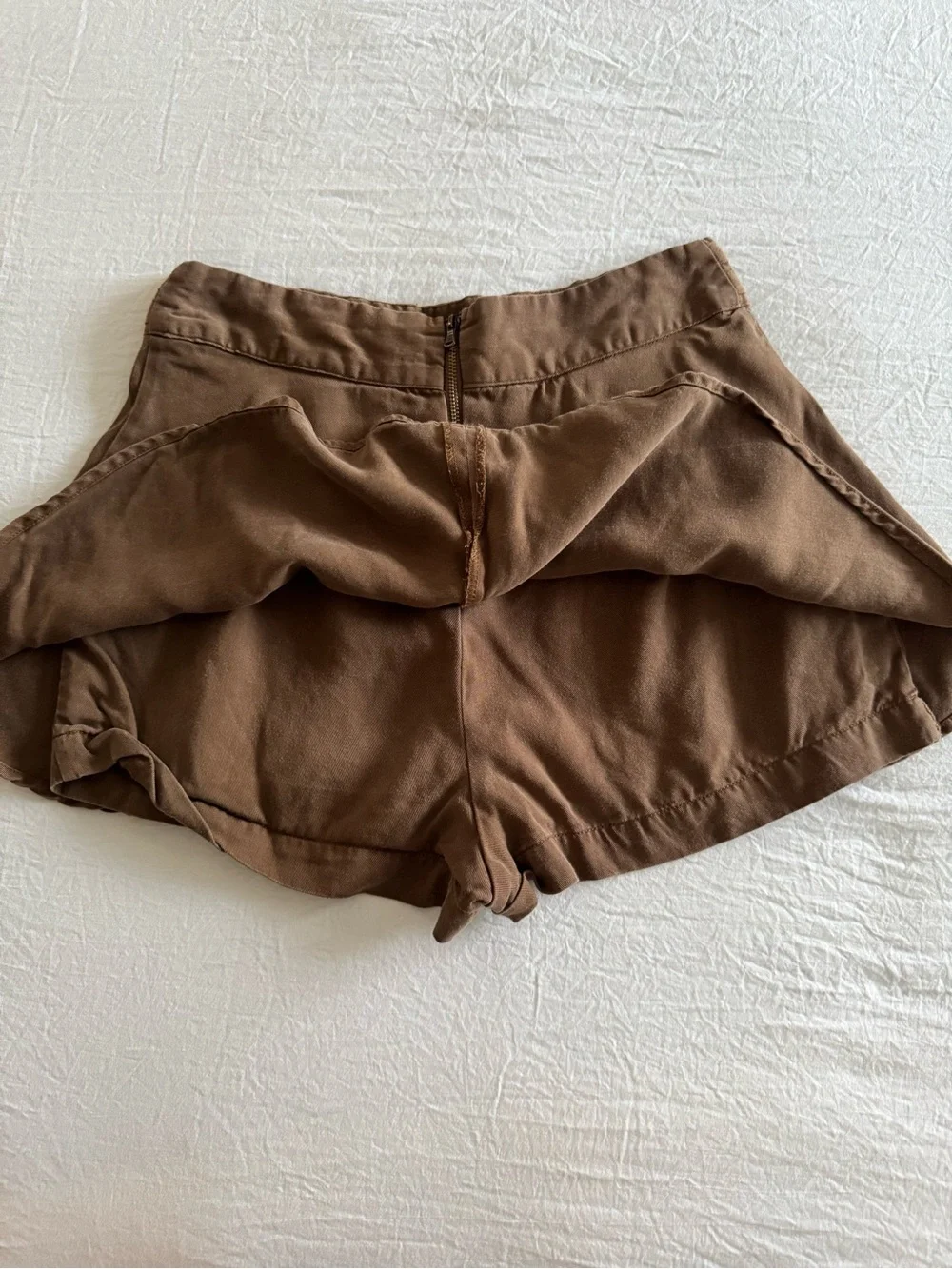 Free People Brown Drawstring Flowy Skort Shorts